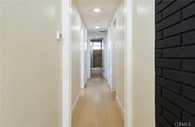 13870 Larwin Rd, La Mirada, CA 90638 - hallway with light wood-style floors and recessed lighting