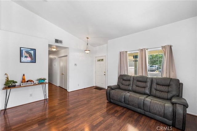2019 Greentree St, Lancaster, CA 93535 - living area featuring wood finished floors and vaulted ceiling
