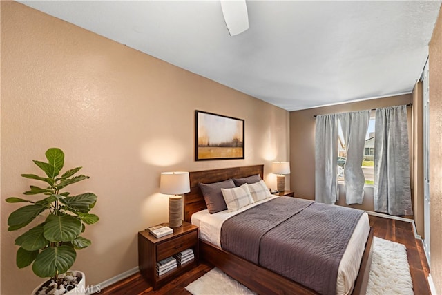 2019 Greentree St, Lancaster, CA 93535 - bedroom featuring dark wood-type flooring and ceiling fan