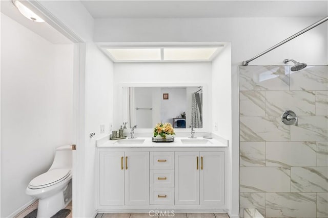 2019 Greentree St, Lancaster, CA 93535 - bathroom with tiled shower and double vanity