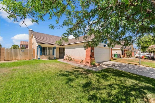 2019 Greentree St, Lancaster, CA 93535 - single story home featuring driveway, stucco siding, a chimney, and brick siding