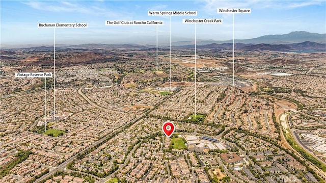 39886 Worthington Pl, Temecula, CA 92591 - aerial view of property's location featuring a mountainous background