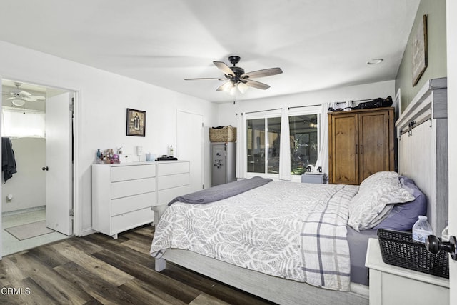 6100 Carter Ave, Bakersfield, CA 93308 - bedroom with wood finished floors and a ceiling fan