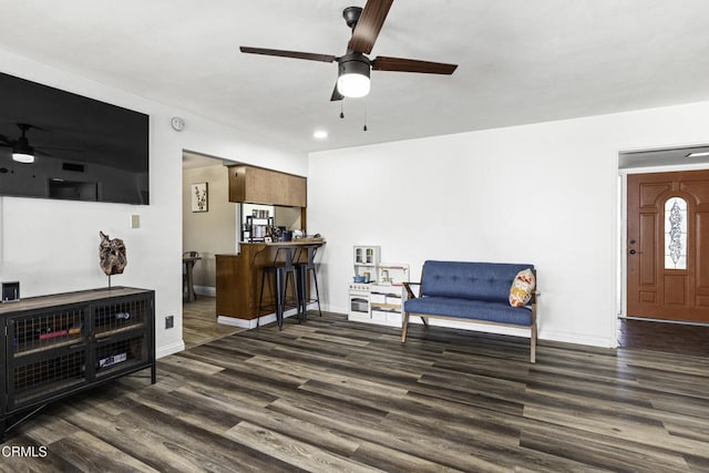 6100 Carter Ave, Bakersfield, CA 93308 - sitting room with a ceiling fan and wood finished floors