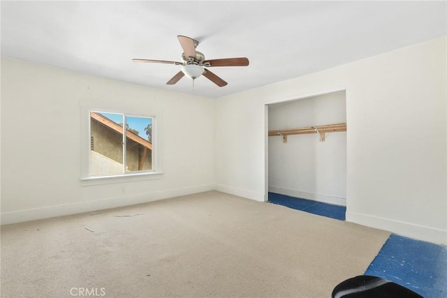 3561 E 6th St, Los Angeles, CA 90023 - unfurnished bedroom featuring carpet floors, a closet, and a ceiling fan