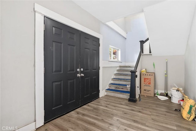3561 E 6th St, Los Angeles, CA 90023 - entrance foyer featuring wood finished floors and stairs