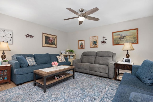 4396 Albatross Way, Oceanside, CA 92057 - living room featuring a ceiling fan and wood finished floors