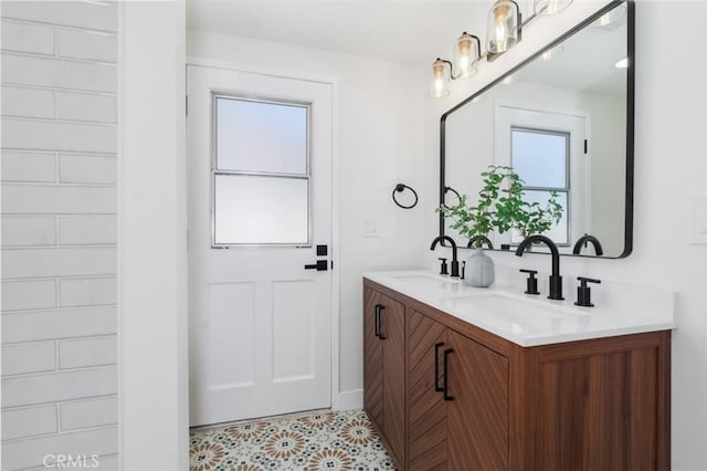 413 N Rimhurst Ave, Covina, CA 91724 - full bathroom with double vanity and tile patterned floors
