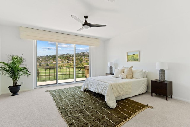 2534 Navarra Dr Unit C, Carlsbad, CA 92009 - carpeted bedroom with access to exterior and a ceiling fan