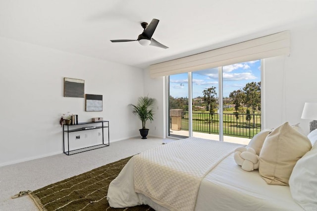 2534 Navarra Dr Unit C, Carlsbad, CA 92009 - carpeted bedroom with access to exterior and ceiling fan