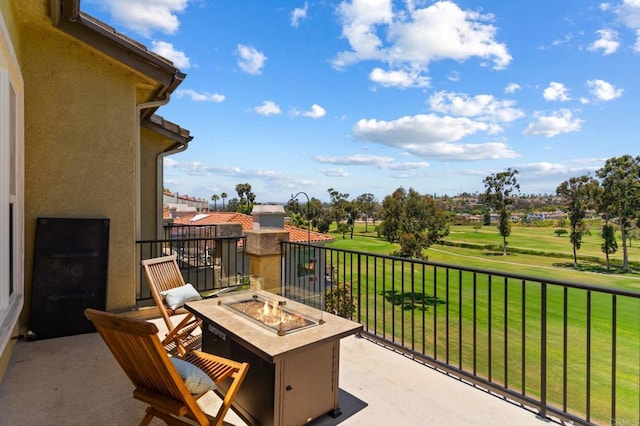 2534 Navarra Dr Unit C, Carlsbad, CA 92009 - patio / terrace with a fire pit, view of golf course, and a lawn