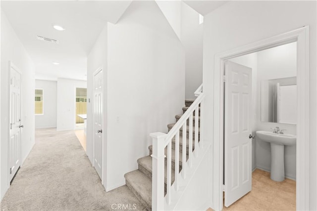 16017 Tanzinite Ln, Chino, CA 91708 - stairs featuring carpet floors