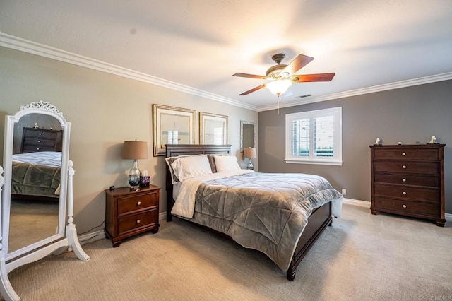 1926 Pamela Ln, Escondido, CA 92026 - bedroom featuring light colored carpet, crown molding, and ceiling fan
