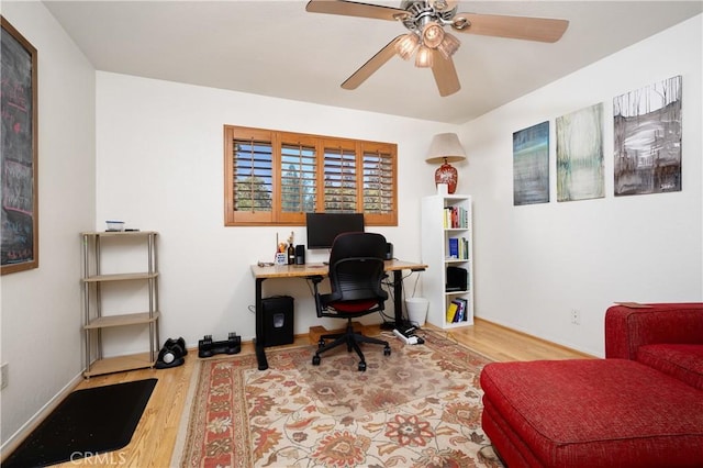 823 Daffodil, Riverside, CA 92507 - office with wood finished floors and a ceiling fan