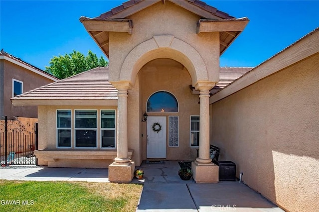 4018 Via Barbara, Lancaster, CA 93536 - entrance to property featuring stucco siding and a tiled roof