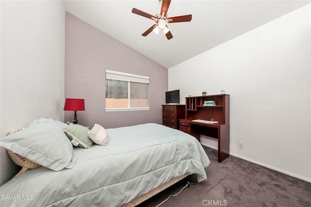 4018 Via Barbara, Lancaster, CA 93536 - carpeted bedroom with lofted ceiling and a ceiling fan