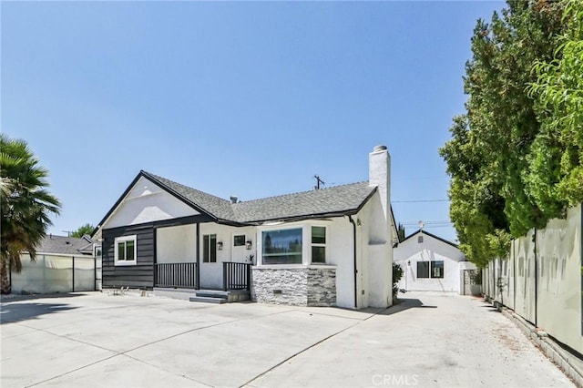 17043 Celtic St, Granada Hills, CA 91344 - ranch-style home featuring a chimney and stucco siding