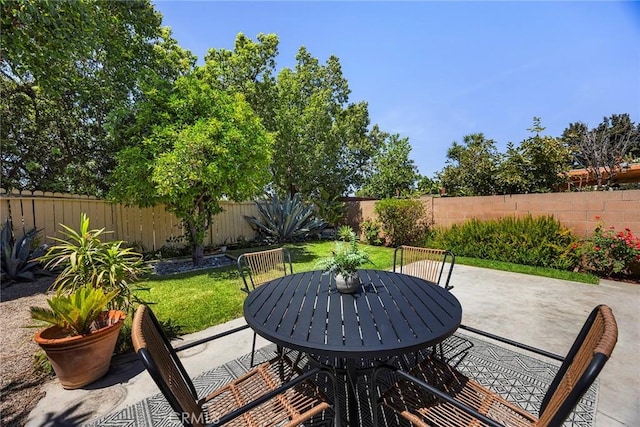 4161 E Fauna Ave, Anaheim, CA 92807 - fenced backyard with a patio area and outdoor dining area