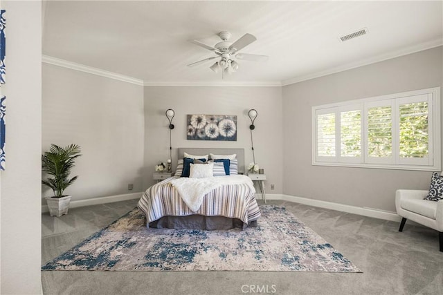 24343 Landover Rd Unit 139, Laguna Hills, CA 92653 - carpeted bedroom with ornamental molding and a ceiling fan