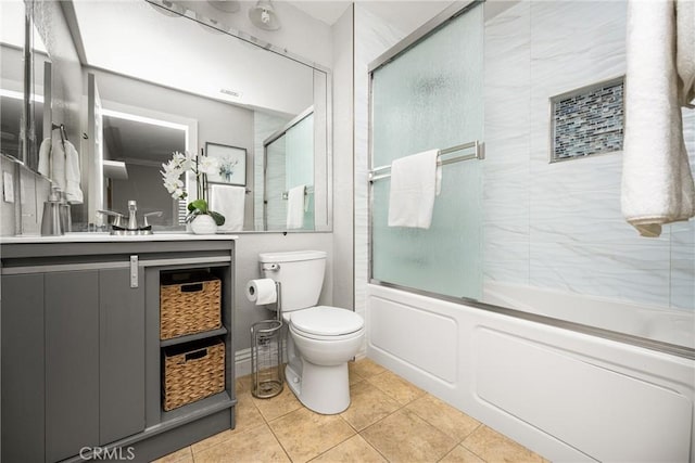 24343 Landover Rd Unit 139, Laguna Hills, CA 92653 - bathroom featuring vanity, tile patterned floors, and bath / shower combo with glass door