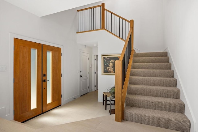 602 Sereno View Rd, Encinitas, CA 92024 - foyer entrance with stairs and baseboards