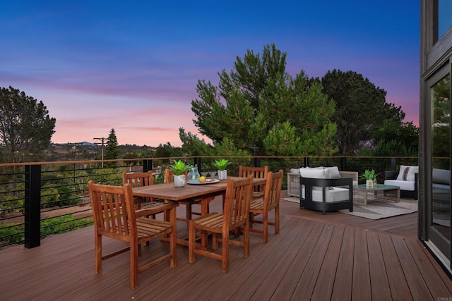 602 Sereno View Rd, Encinitas, CA 92024 - wooden deck featuring an outdoor hangout area and outdoor dining area
