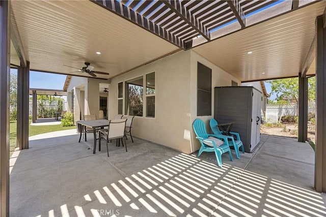 14217 Pemberley Passage Ave, Bakersfield, CA 93311 - view of patio / terrace with outdoor dining area and a ceiling fan