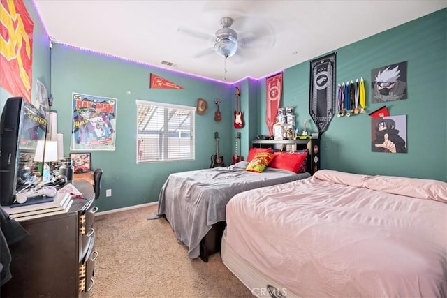 26947 Mountaingate St, Menifee, CA 92585 - carpeted bedroom featuring baseboards and ceiling fan