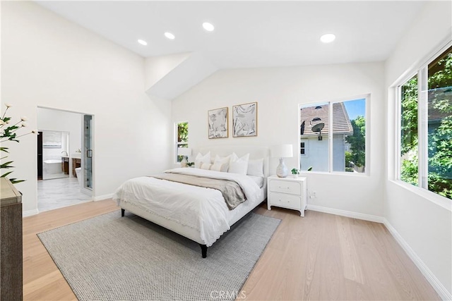 15 Lyon Rdg, Aliso Viejo, CA 92656 - bedroom with light wood finished floors, recessed lighting, and vaulted ceiling