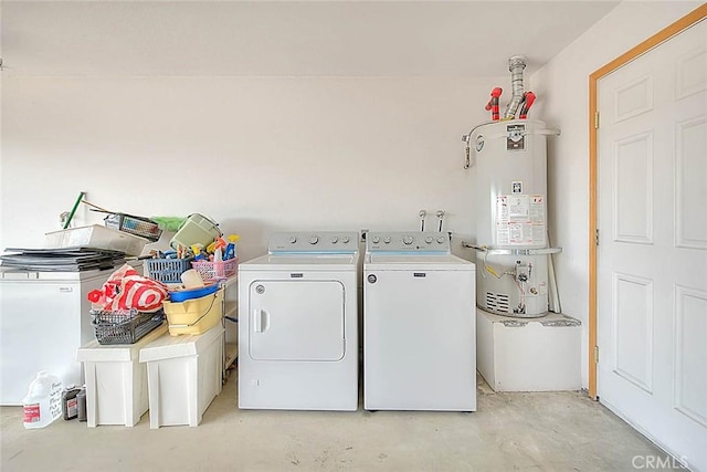 14158 Tu Su Cir, Apple Valley, CA 92307 - washroom with water heater and washer and clothes dryer