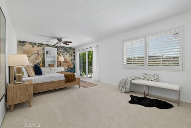 26532 Via Marina, Mission Viejo, CA 92691 - bedroom with access to exterior, light colored carpet, and a ceiling fan