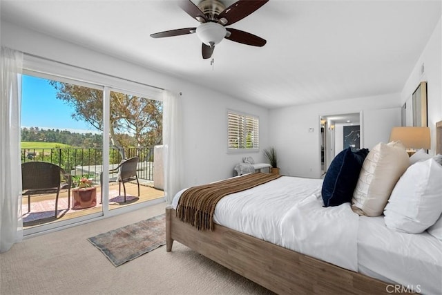 26532 Via Marina, Mission Viejo, CA 92691 - bedroom with access to exterior, carpet floors, and a ceiling fan