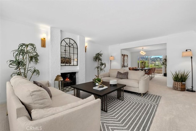 26532 Via Marina, Mission Viejo, CA 92691 - living area with carpet flooring and a fireplace