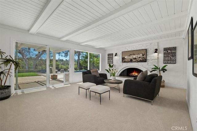 26532 Via Marina, Mission Viejo, CA 92691 - sunroom featuring beamed ceiling and an outdoor living space with a fireplace