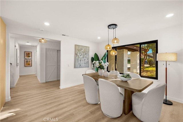 4700 Emerald Ave, La Verne, CA 91750 - dining space featuring light wood-type flooring and recessed lighting