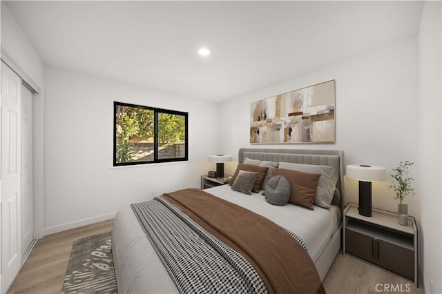 4700 Emerald Ave, La Verne, CA 91750 - bedroom featuring wood finished floors, recessed lighting, and a closet