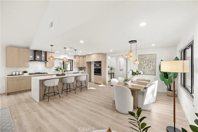 4700 Emerald Ave, La Verne, CA 91750 - dining space with recessed lighting and light wood finished floors