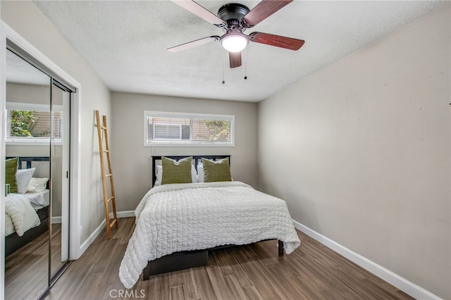 9099 Via Vista Dr, Buena Park, CA 90620 - bedroom with wood finished floors and a ceiling fan