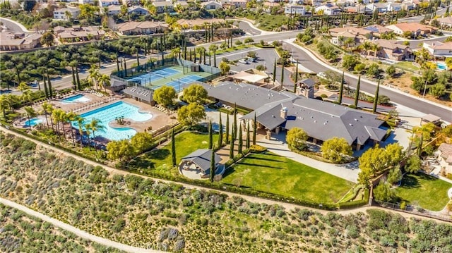 44277 Reidel St, Temecula, CA 92592 - aerial perspective of suburban area featuring a pool area