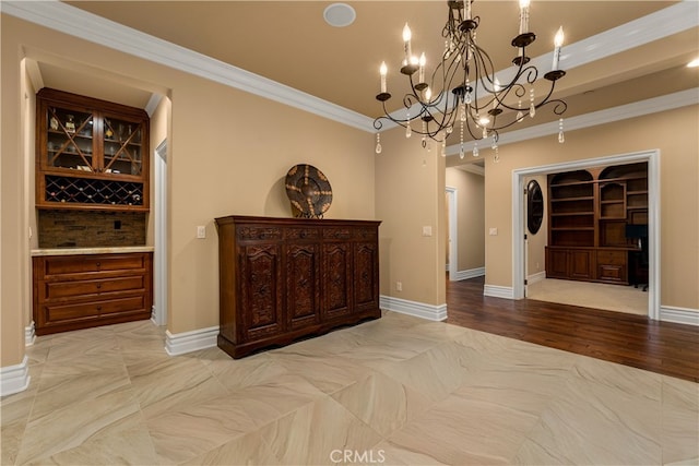 44277 Reidel St, Temecula, CA 92592 - dining area with ornamental molding and a chandelier