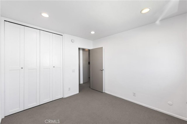 7135 Coldwater Canyon Ave Unit 16, North Hollywood, CA 91605 - unfurnished bedroom featuring carpet floors, recessed lighting, and a closet