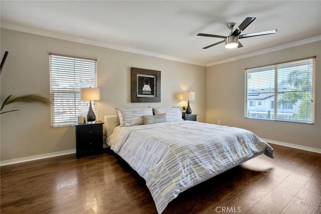 32839 Tiempo Cir, Temecula, CA 92592 - bedroom with crown molding, dark wood finished floors, and ceiling fan