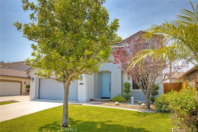 32839 Tiempo Cir, Temecula, CA 92592 - view of property hidden behind natural elements featuring stucco siding, concrete driveway, a garage, and a tiled roof