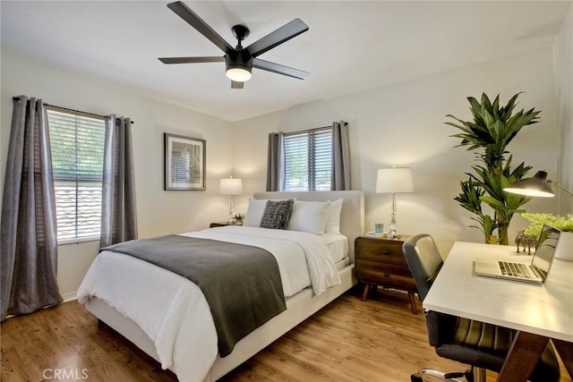 32839 Tiempo Cir, Temecula, CA 92592 - bedroom featuring light wood-style flooring, ceiling fan, and an office area