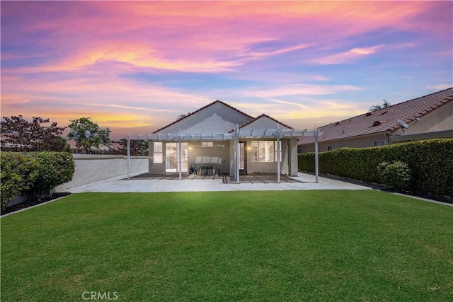 23681 Corte Sabio, Murrieta, CA 92562 - back of property featuring a pergola, a patio area, and a fenced backyard