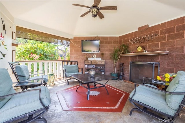 14724 Maclay St, San Fernando, CA 91345 - view of patio / terrace with a ceiling fan
