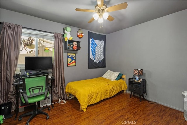 5080 Pearblossom, Riverside, CA 92507 - bedroom with wood finished floors and ceiling fan