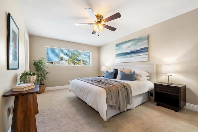 1361 Felspar St Unit 7, San Diego, CA 92109 - bedroom with light carpet and a ceiling fan