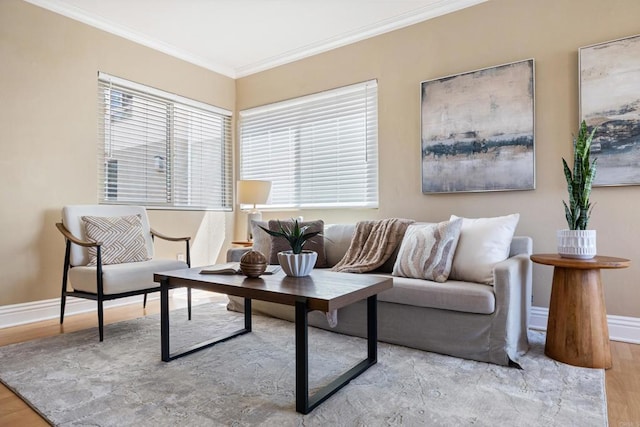 1361 Felspar St Unit 7, San Diego, CA 92109 - living room featuring wood finished floors and crown molding