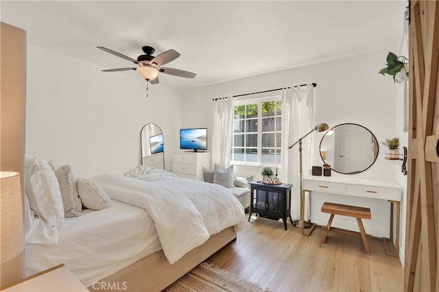27322 Eastridge Dr, Lake Forest, CA 92630 - bedroom featuring light wood-style flooring and ceiling fan